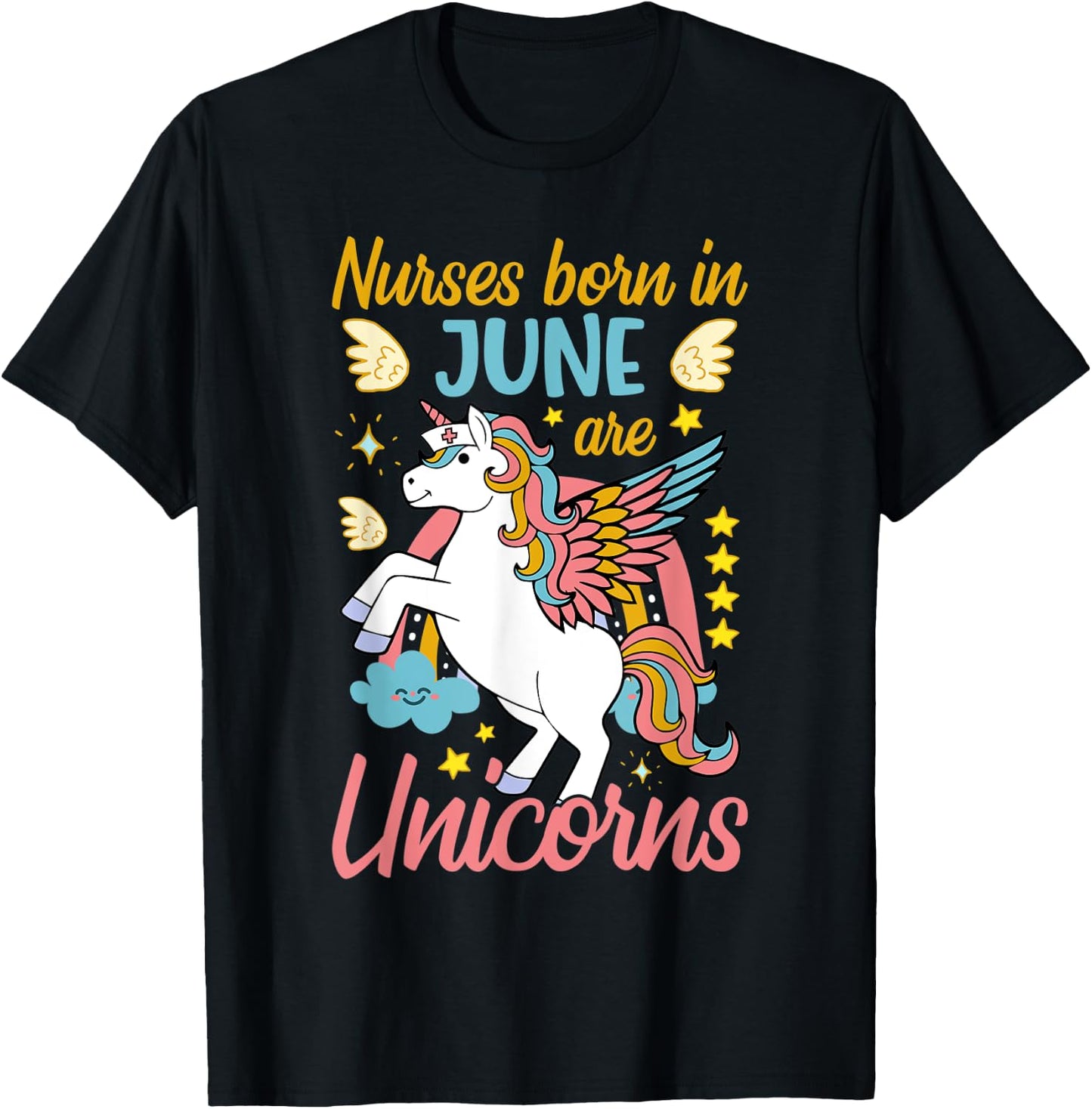 Nurse Born In June T-Shirt - T-Shirt | Black