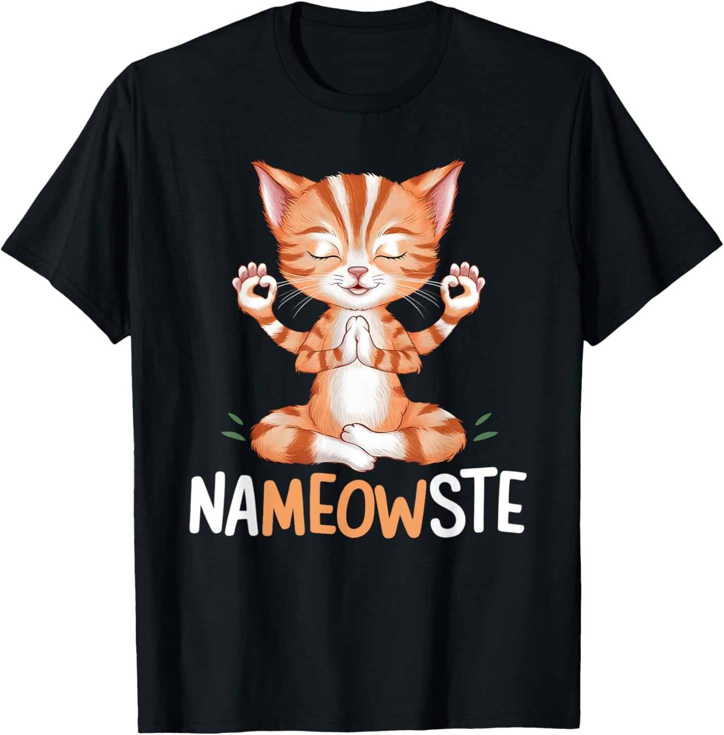 Yoga Cat Nameowste Meditation Zen Kitten Namaste Funny T-Shirt - T-Shirt | Black