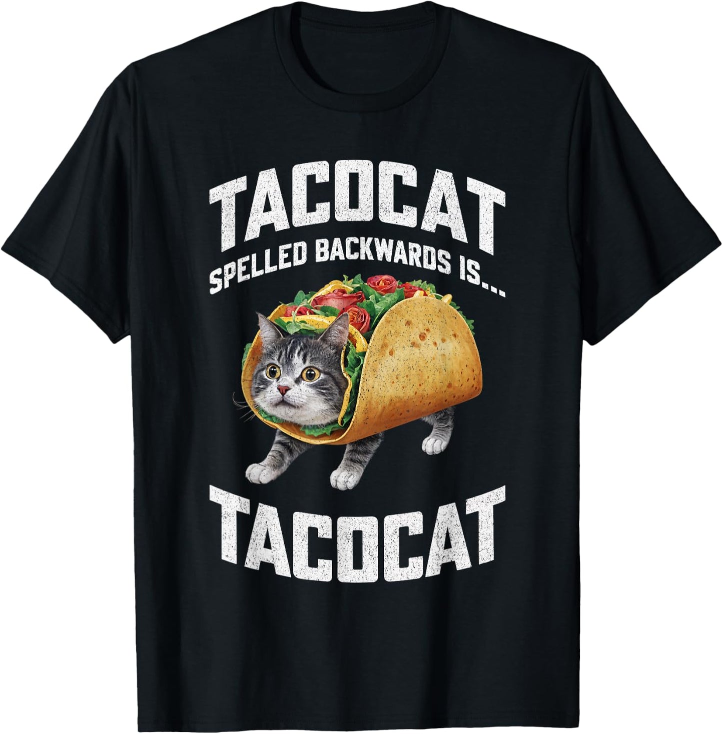 Tacocat Spelled Backward Is Tacocat Shirt Taco Cat Lover Men Women Girls Kids T-Shirt - T-Shirt | Black