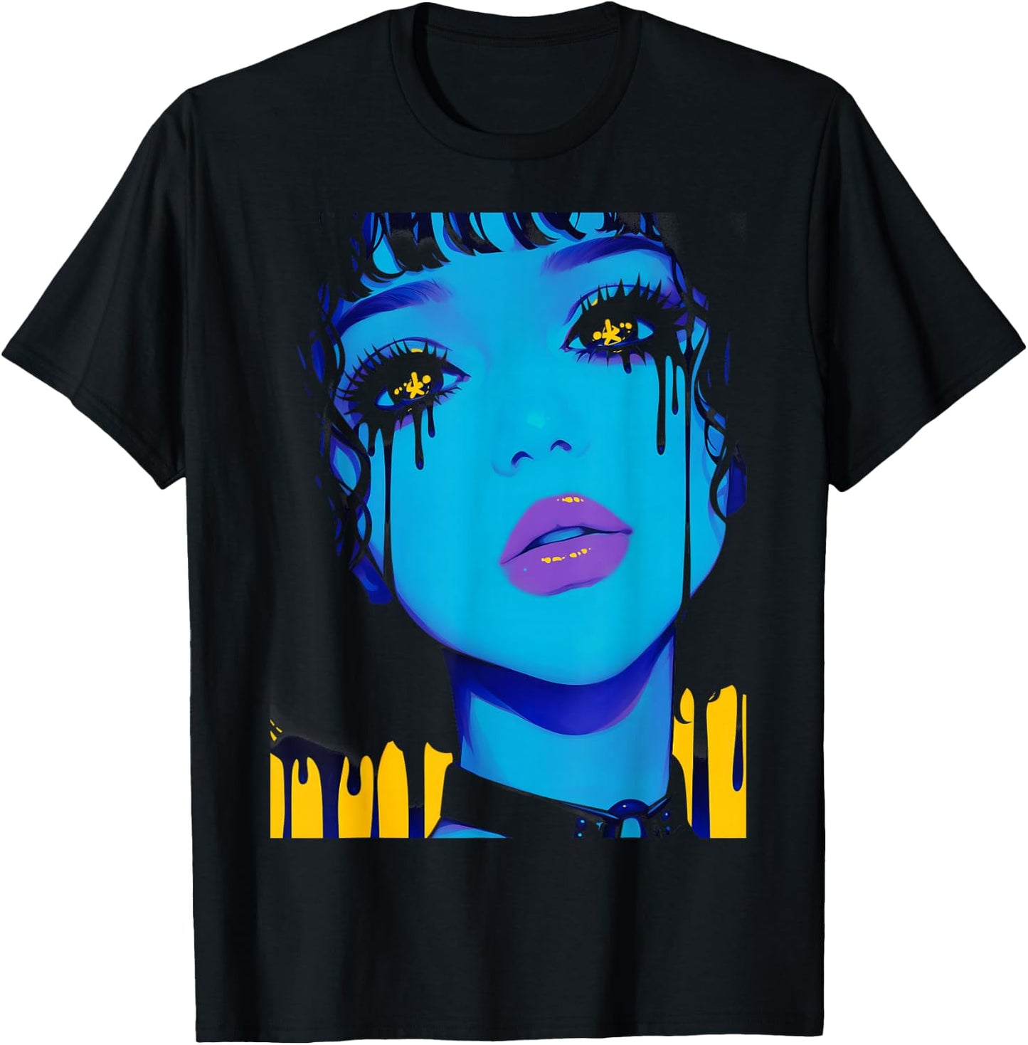 Cybergoth Cybercore Grunge Punk Goth Girl Alt Anime Manga T-Shirt - T-Shirt | Black