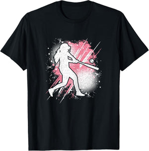 Softball Player Pink Softball Lover Women Girls Kids T-Shirt - T-Shirt | Black