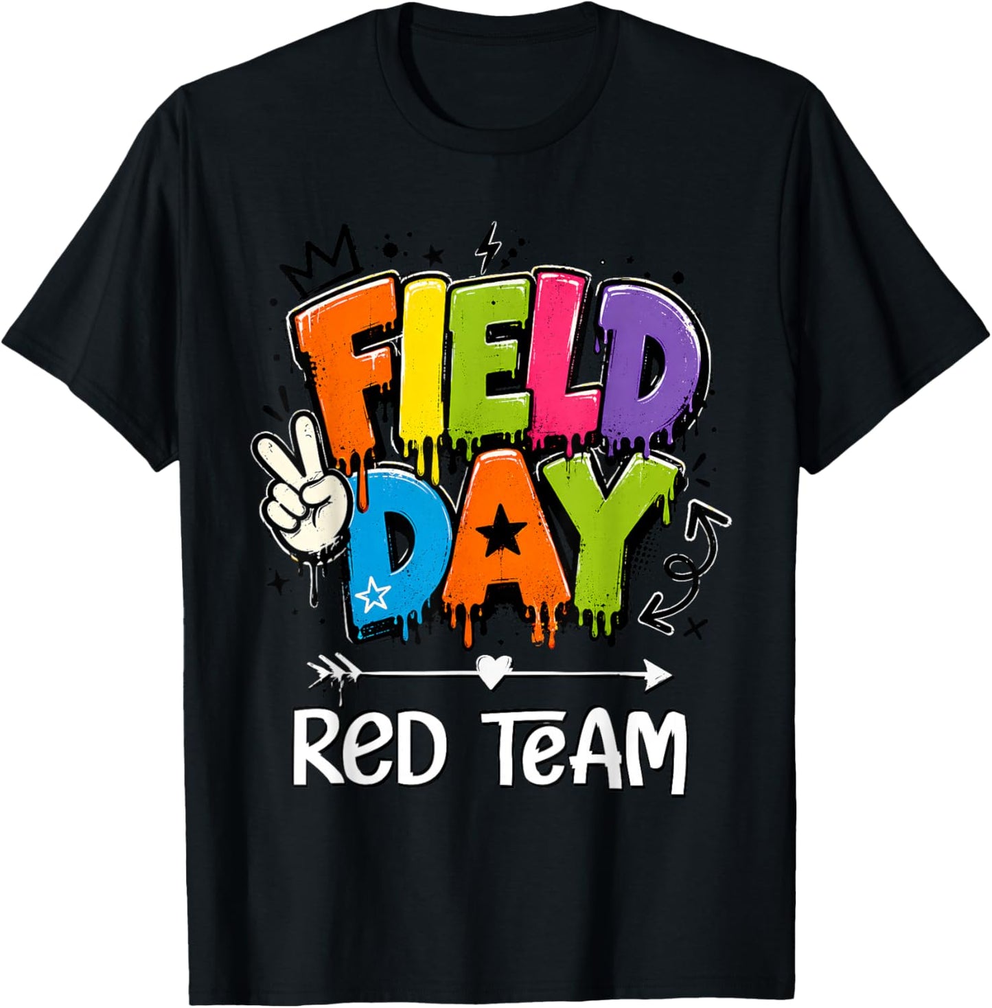 Funny Red Team Field Day 2026 Drip Teacher Boy Girl Kids T-Shirt - T-Shirt | Black