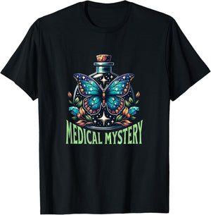 Medical Mystery Chronic Illness Spoonie Butterfly T-Shirt - T-Shirt | Black