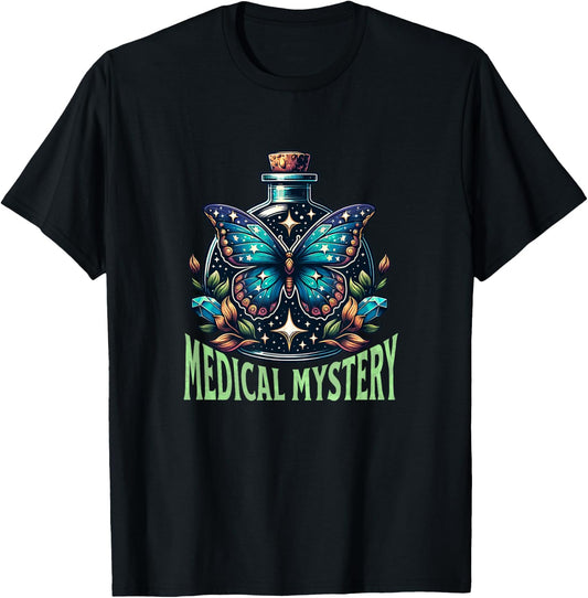 Medical Mystery Chronic Illness Spoonie Butterfly T-Shirt - T-Shirt | Black
