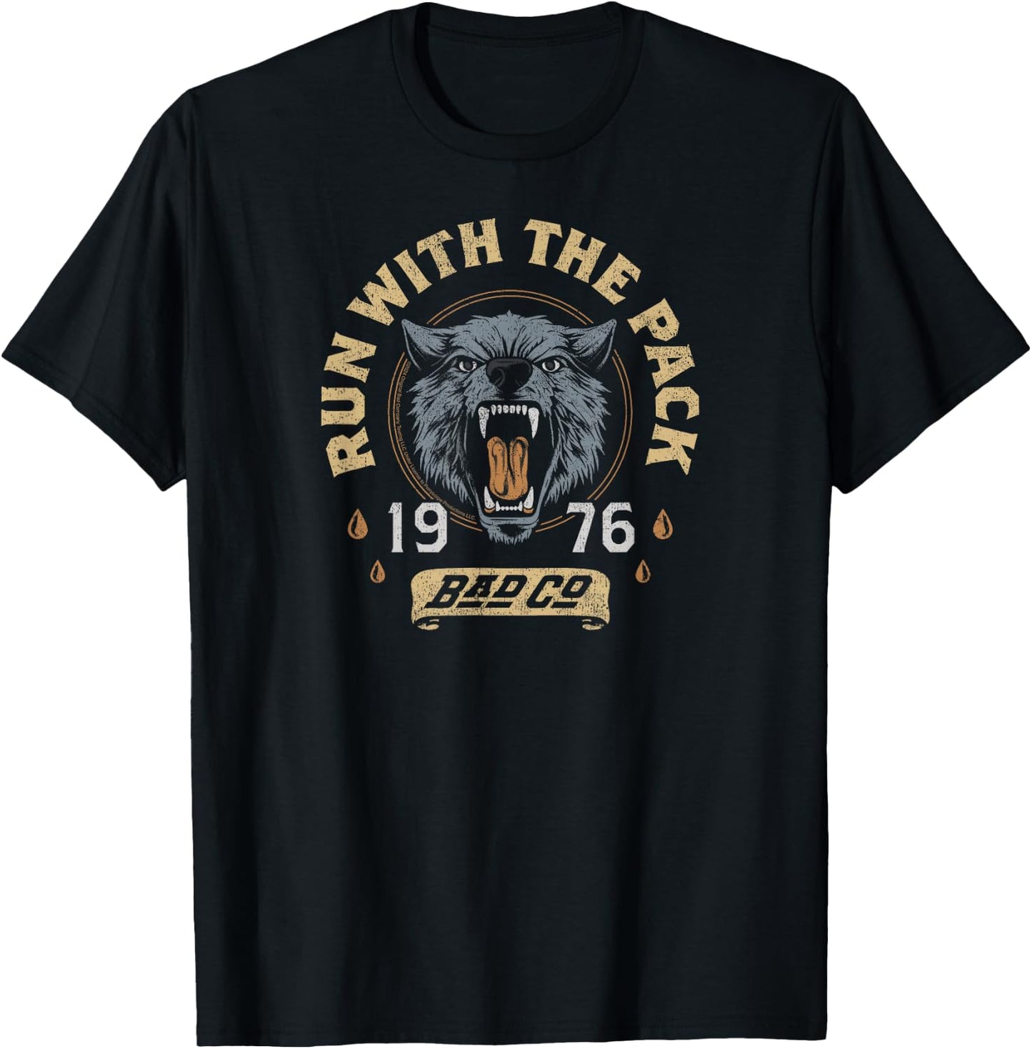 Bad Company - Run with The Pack 1976 Black T-Shirt - T-Shirt | Black