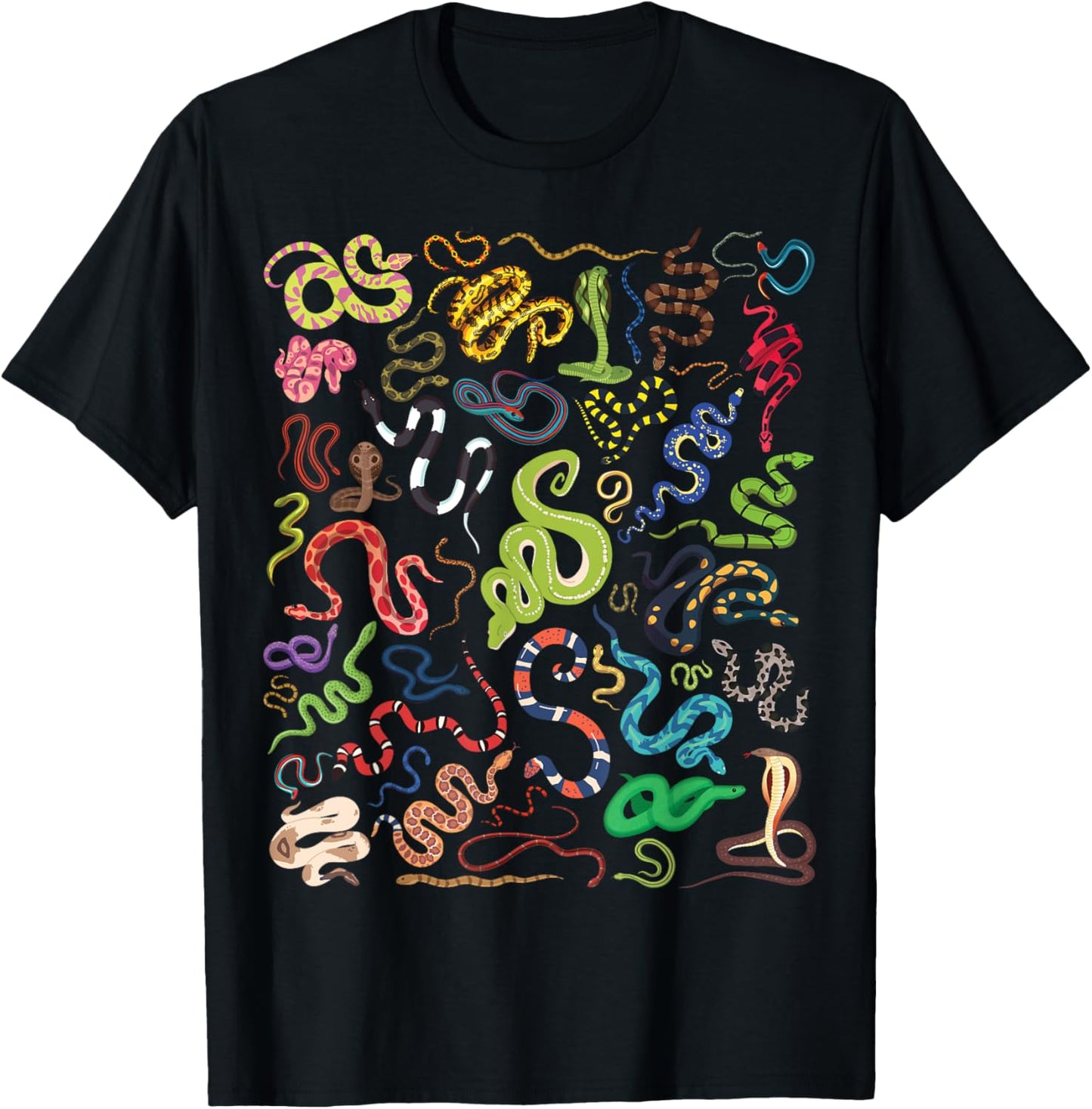 Types Of Snakes Educational Herpetologist Kids Boys Girls T-Shirt - T-Shirt | Black
