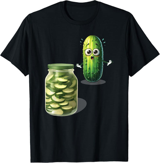 Cucumber Meme Funny Halloween Costume Shocked Pickle T-Shirt - T-Shirt | Black