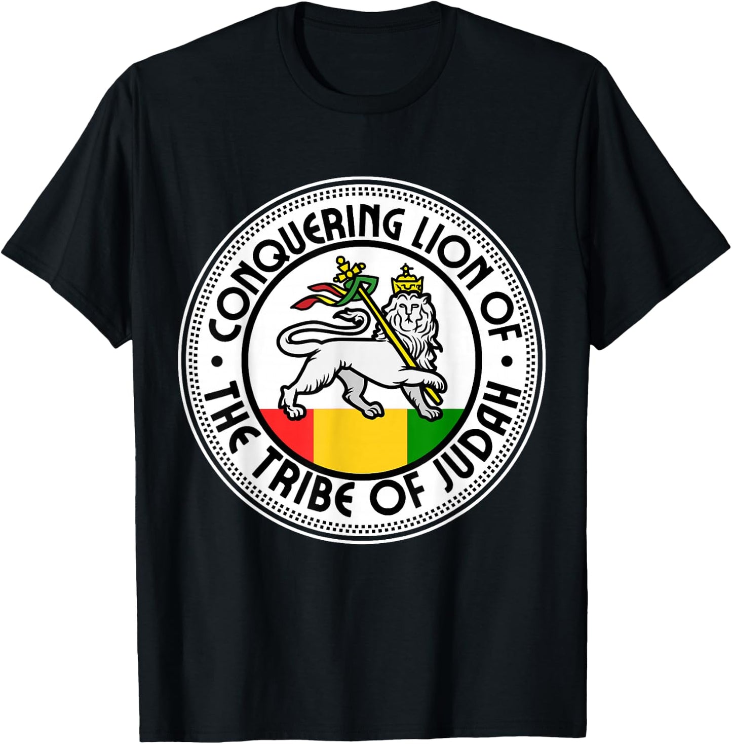Rastafarian Conquering Lion Of The Tribe Of Judah Reggae T-Shirt - T-Shirt | Black