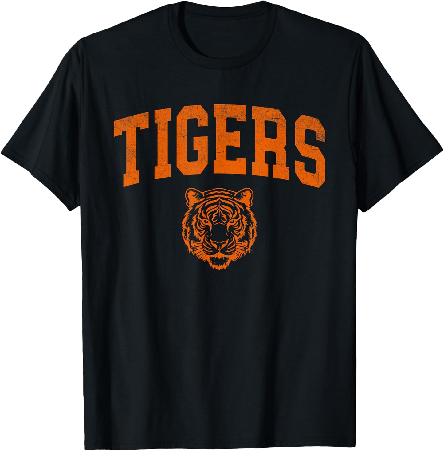 Retro Tigers School Sports Name Women Kids T-Shirt - T-Shirt | Black