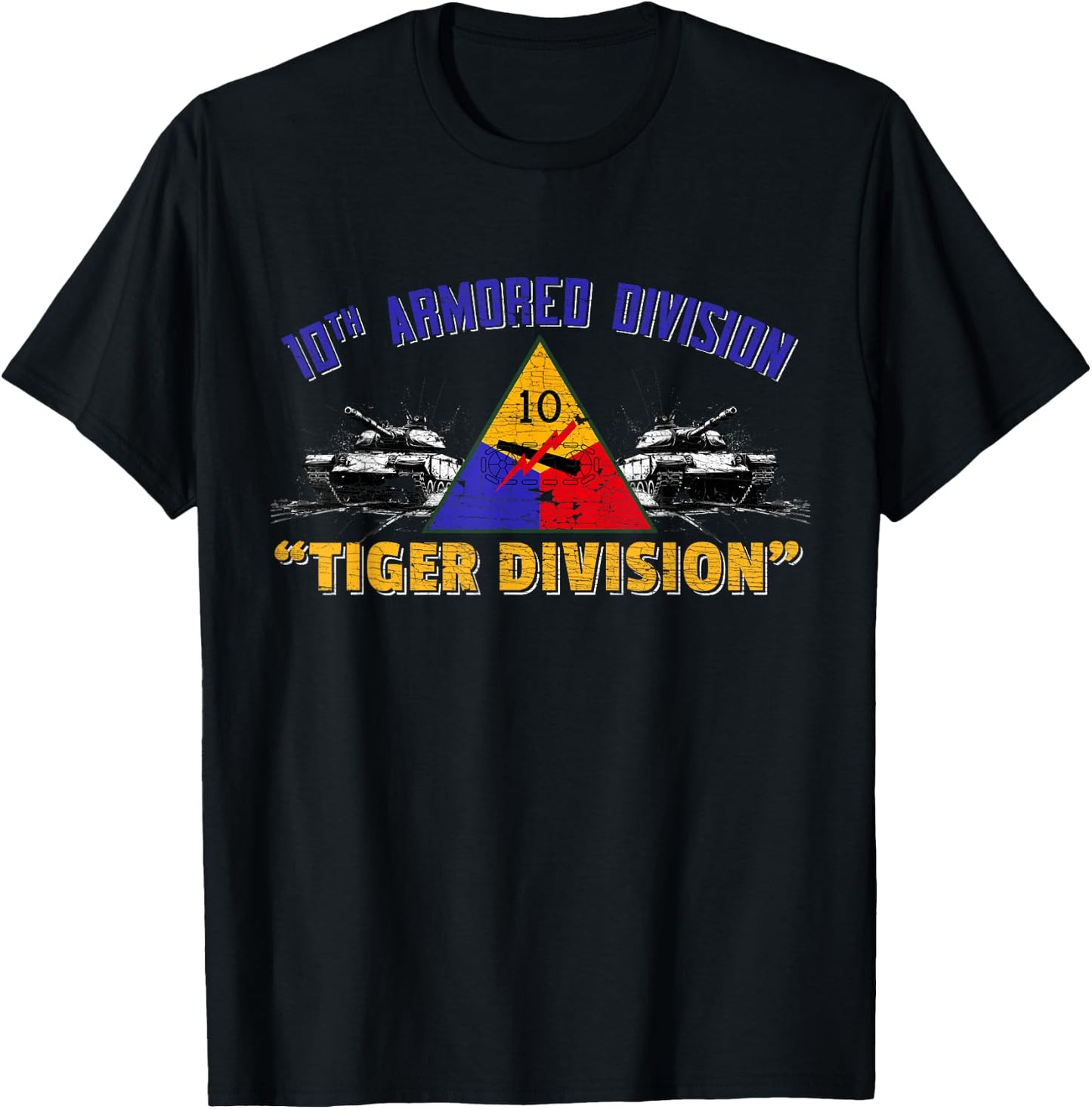 Veteran 10th Armored Division Tiger Division Vintage Gifts T-Shirt - T-Shirt | Black