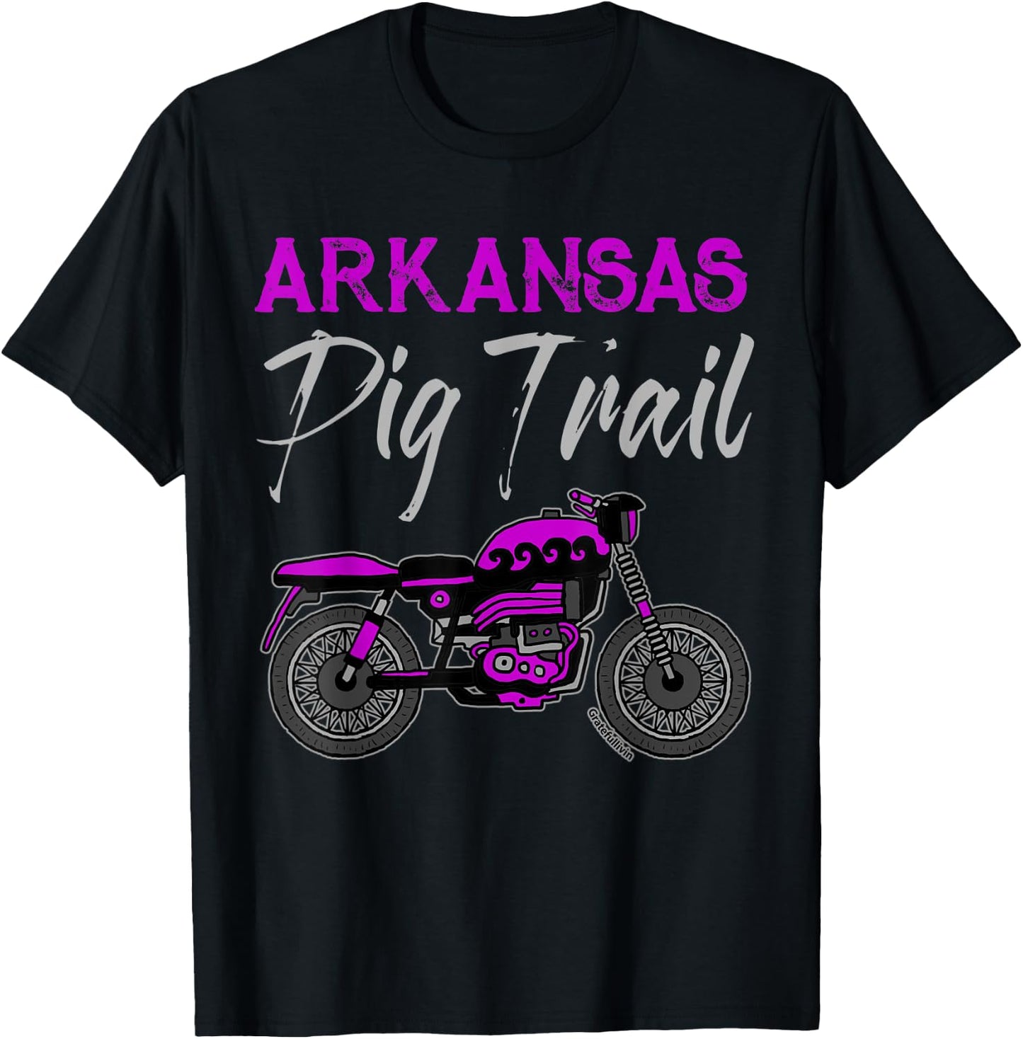 Arkansas Ozark Pig Trail Men Women Motorcycle Biker Gift T-Shirt - T-Shirt | Black