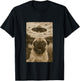 Vintage Pug UFO Encounters - Funny UFO and Pug Selfie T-Shirt - T-Shirt | Black