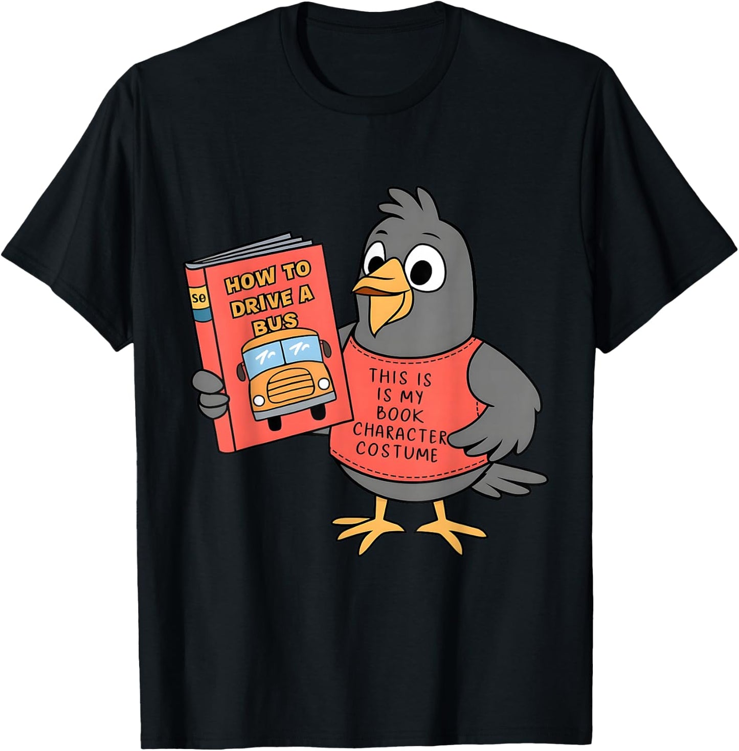 This Is My Book Character Costume-Funny Pigeon, Kids Reading T-Shirt - T-Shirt | Black