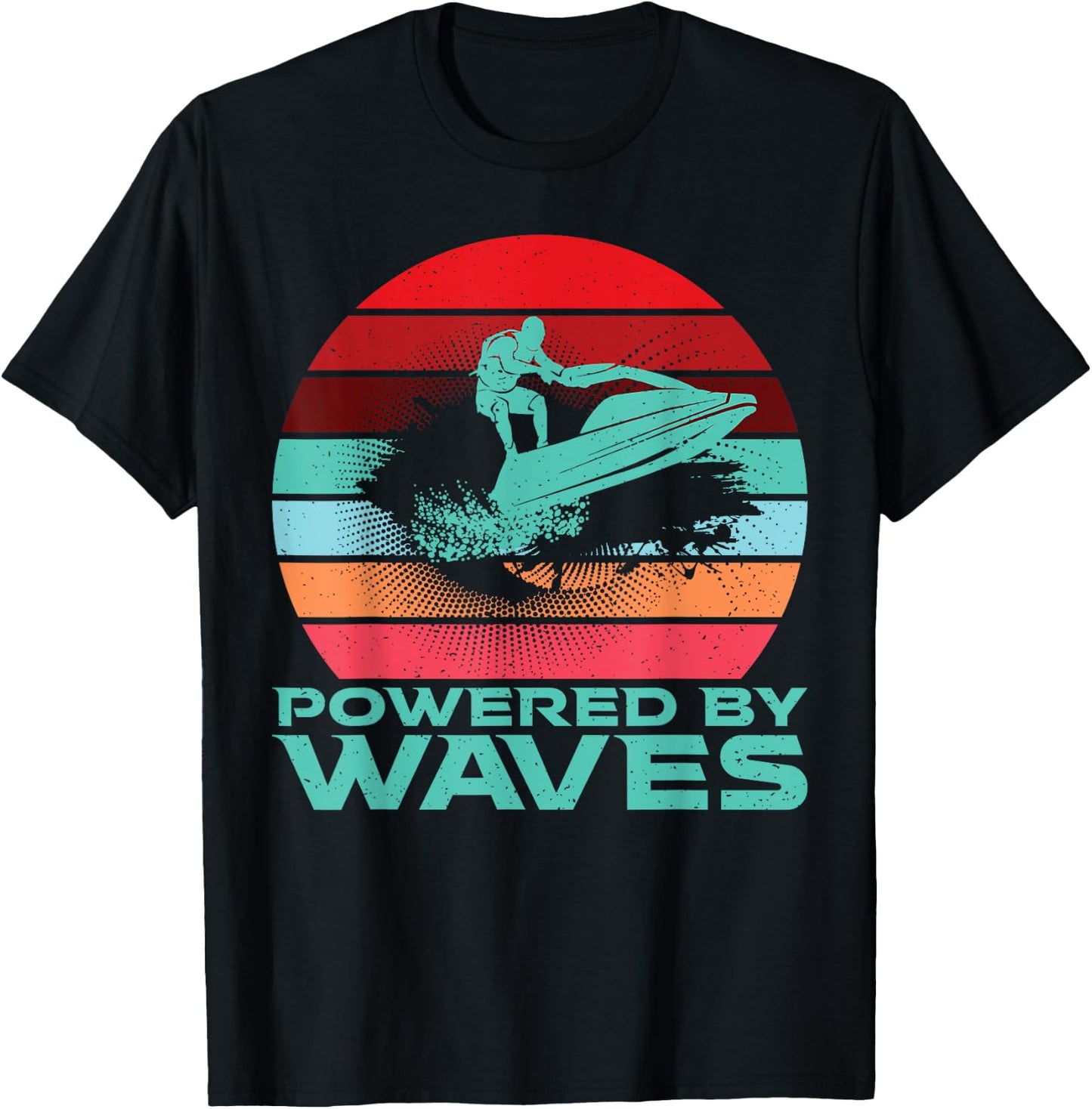 Powered by Waves Jetski T-Shirt - T-Shirt | Black