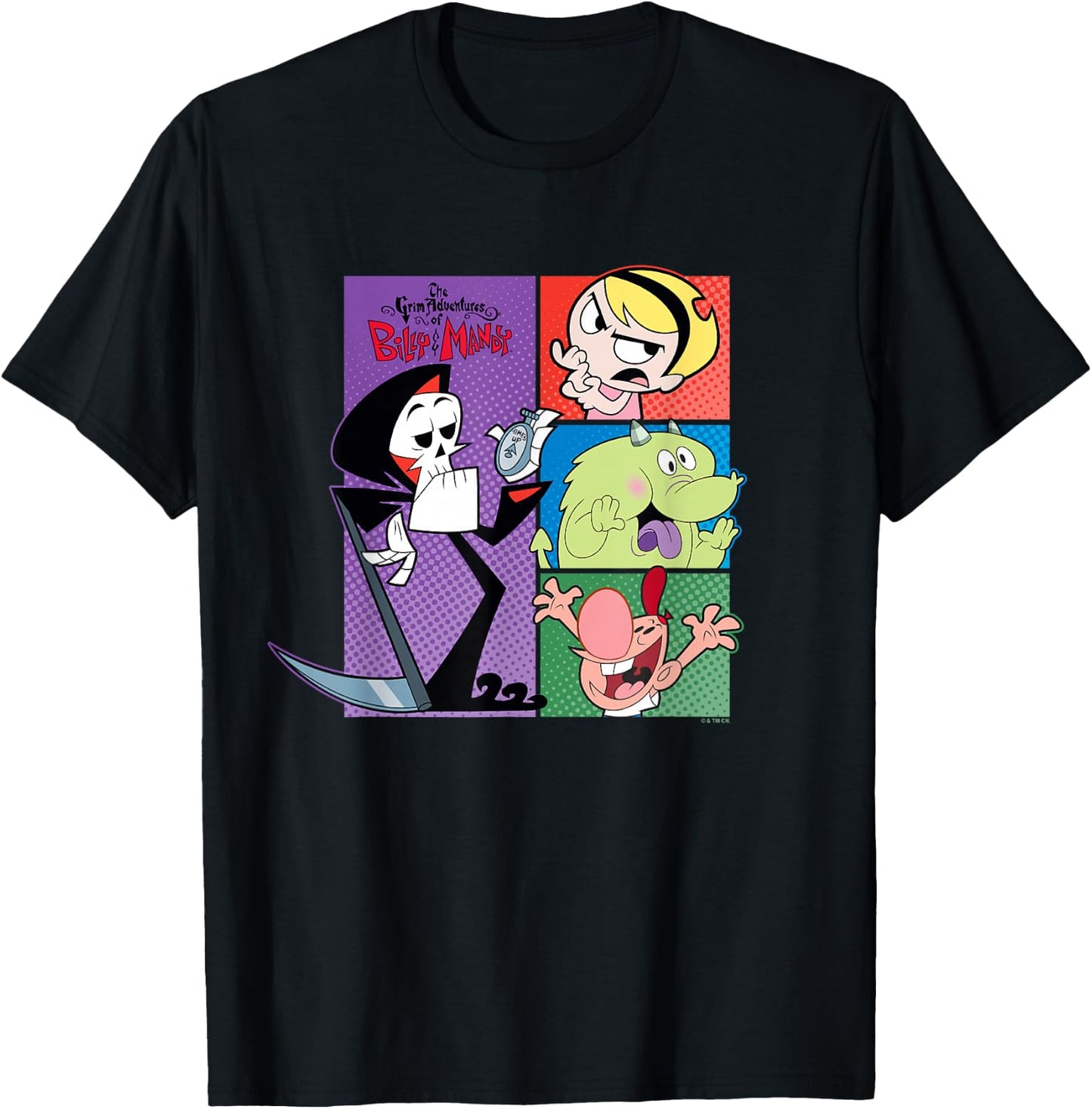 The Grim Adventures of Billy and Mandy Big Chest Panels T-Shirt - T-Shirt | Black