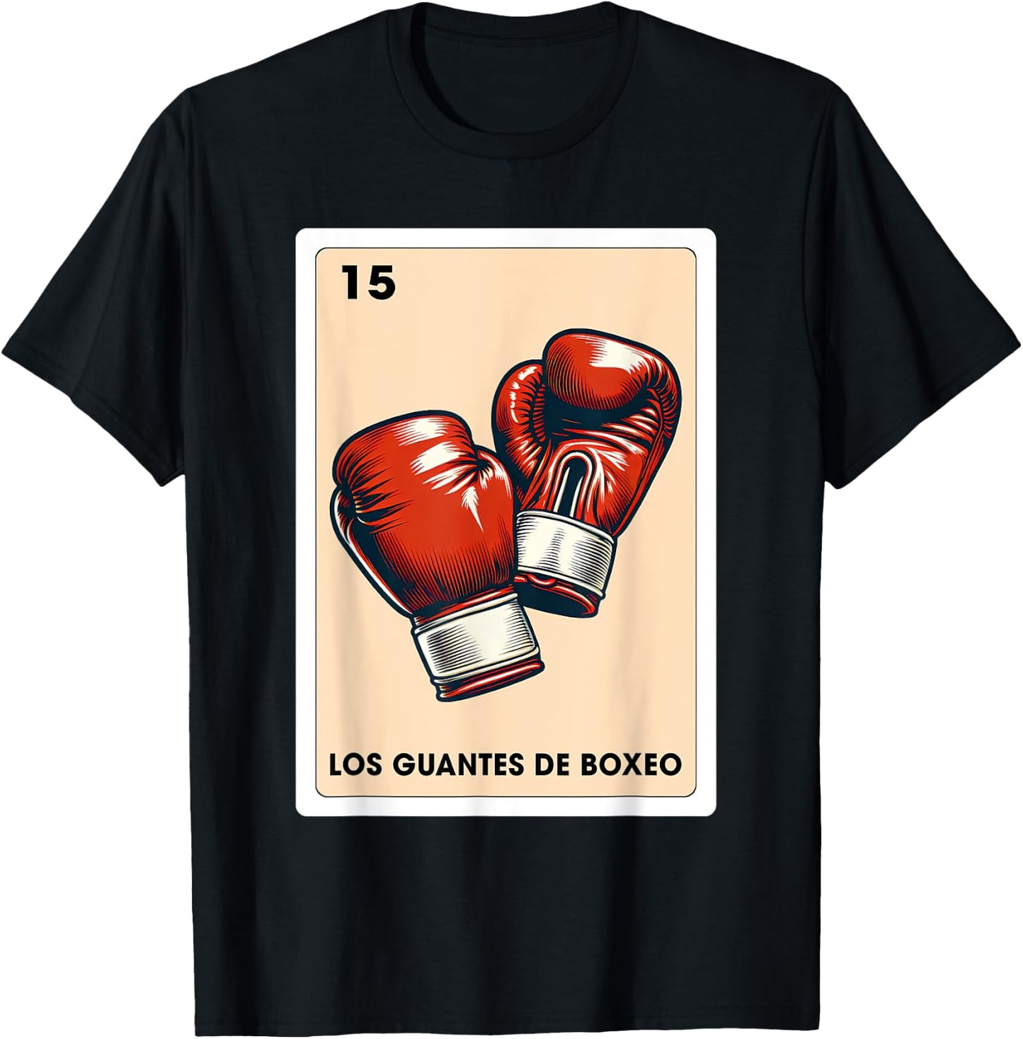 Mexican Boxing Lover Los Guantes De Boxeo Mexican Bingo Card T-Shirt - T-Shirt | Black