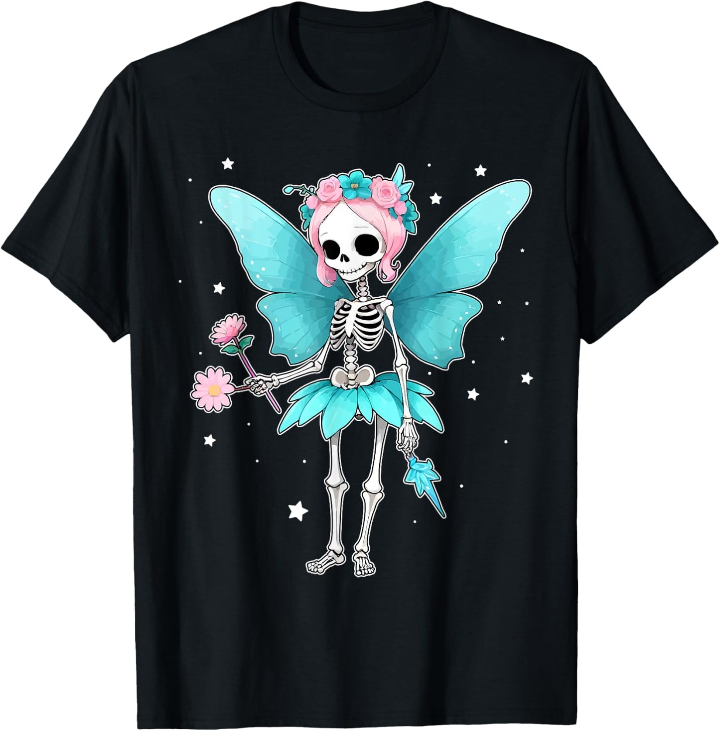 Fairy Skeleton Enchanted Gothic T-Shirt - T-Shirt | Black