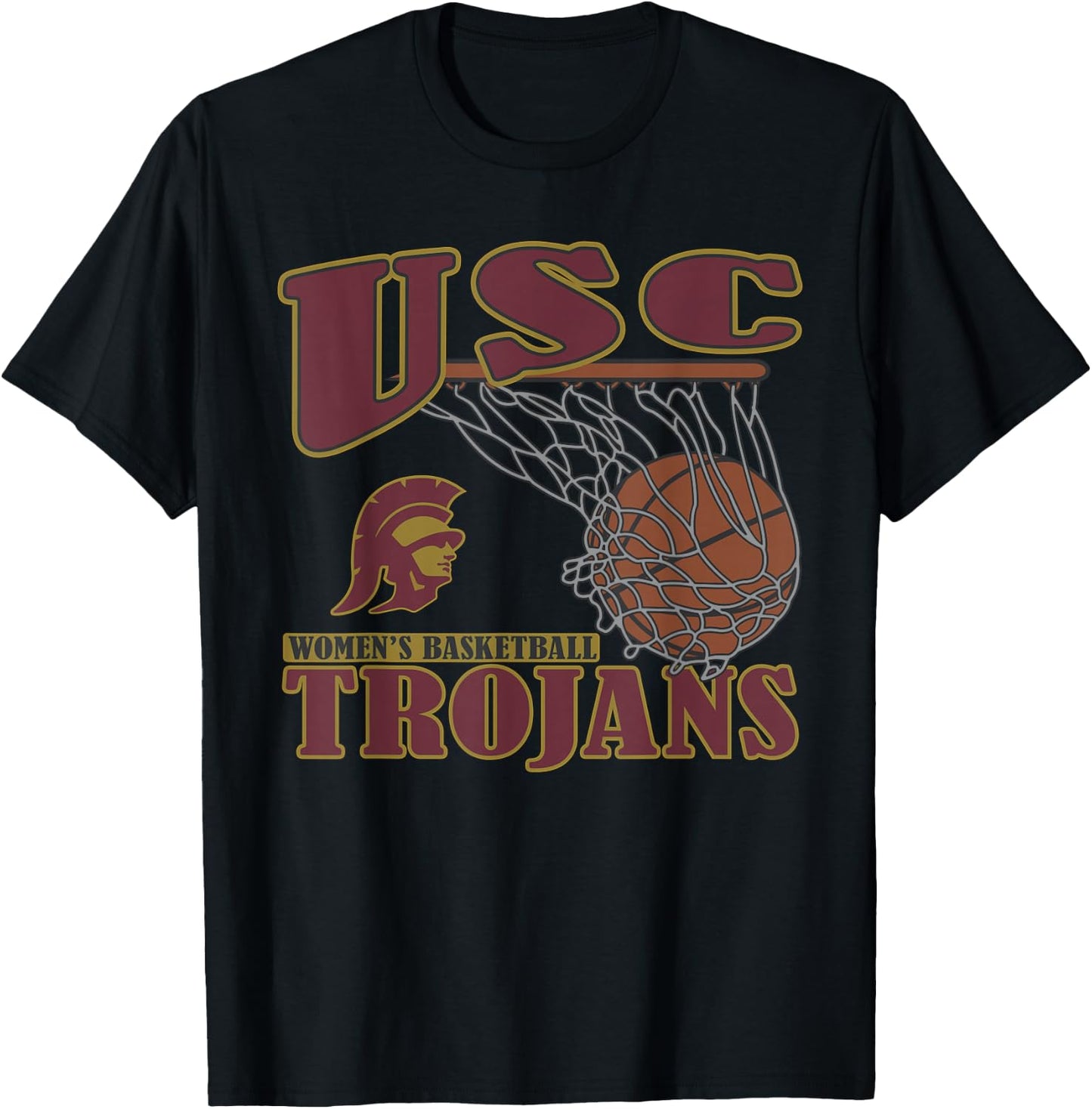 Elite Authentics USC Trojans Women's Basketball Vintage Black T-Shirt - T-Shirt | Black