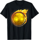 Gold Soccer Ball Flames Flaming Flying Soccer Ball on Fire T-Shirt - T-Shirt | Black