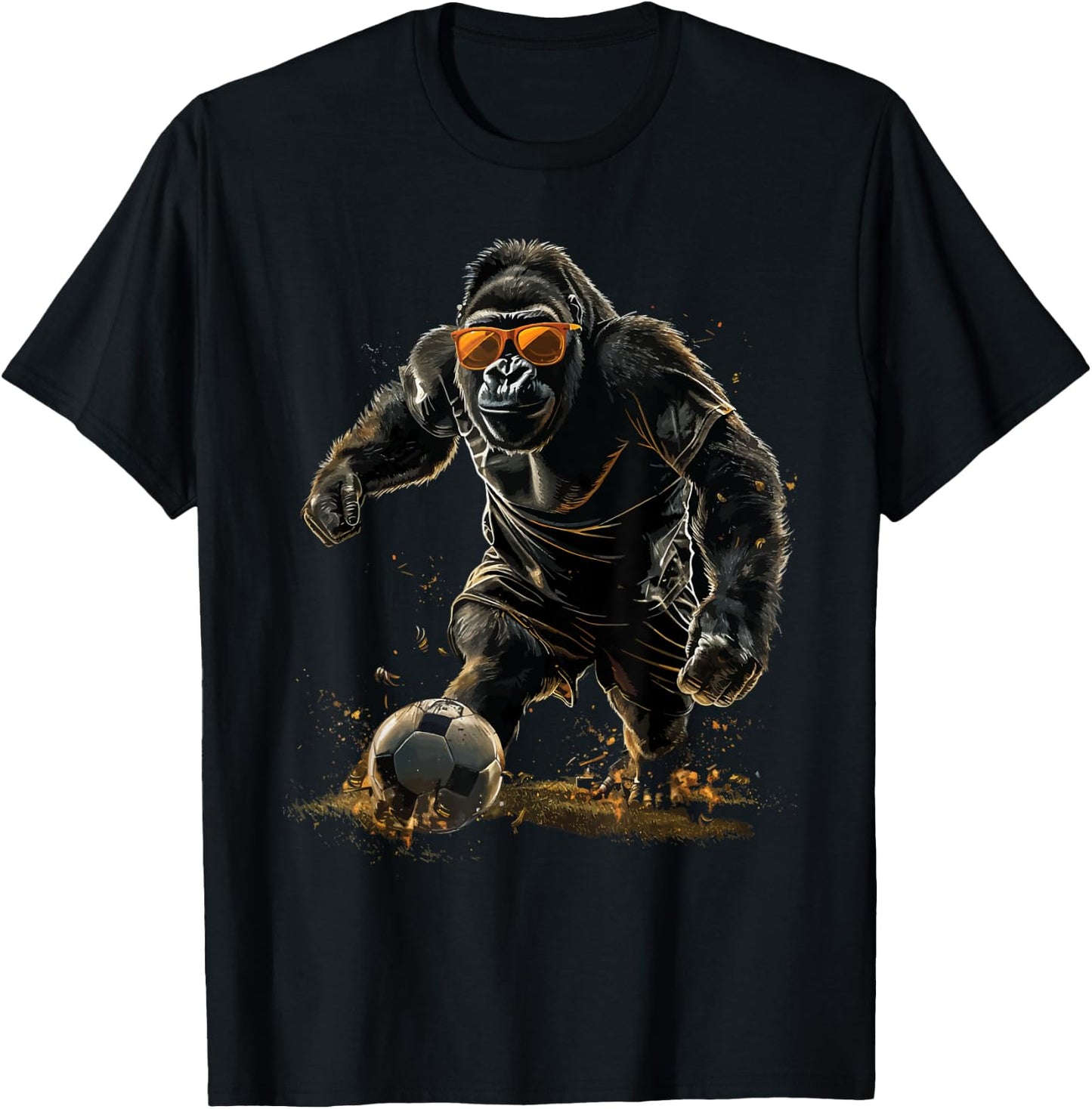 Gorilla Soccer Football T-Shirt - T-Shirt | Black