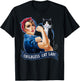Childless Cat Lady Design Rosie the Riveter T-Shirt - T-Shirt | Black