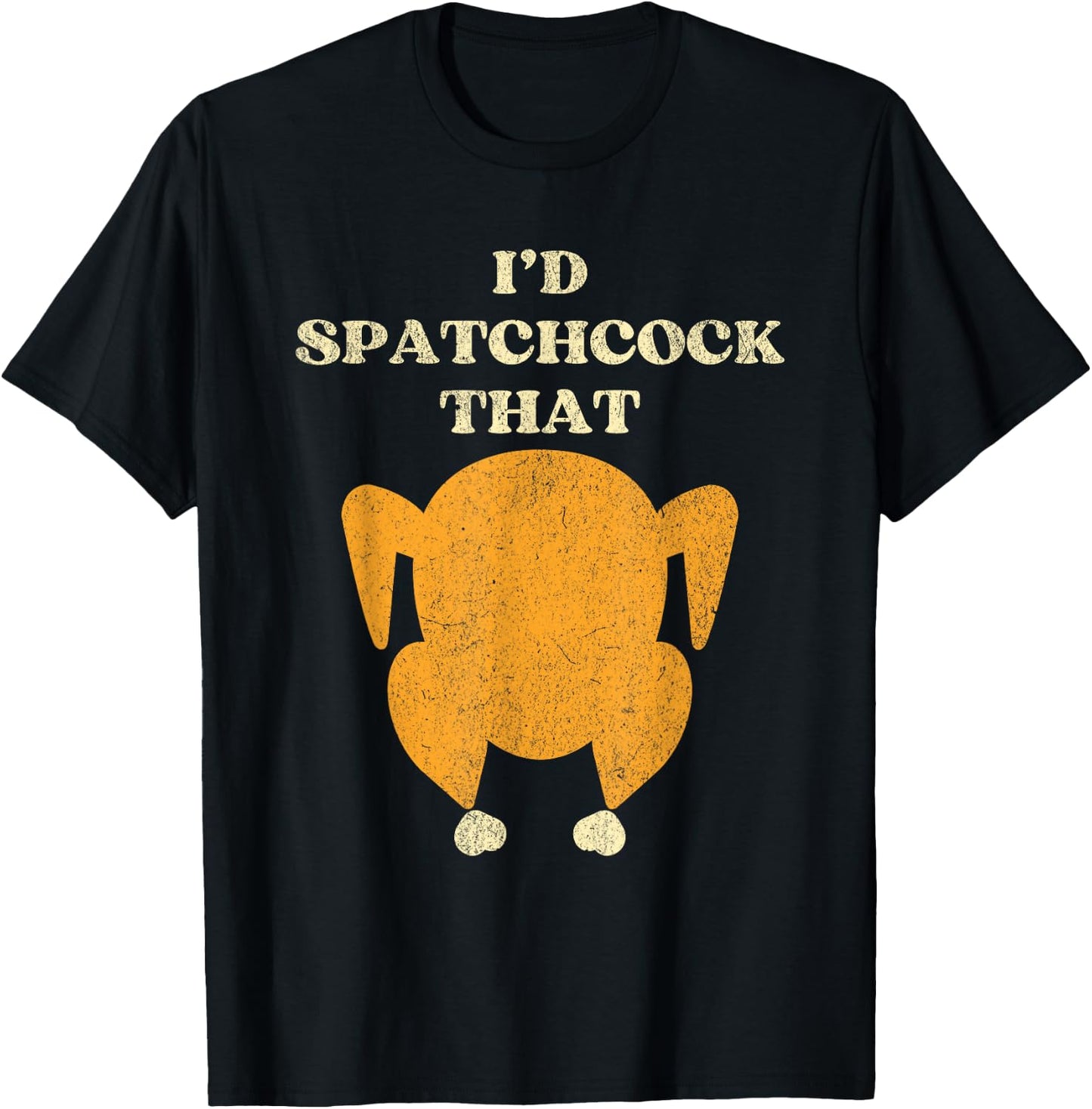 Thanksgiving Spatchcock Turkey Grilling on BBQ Grill T-Shirt - T-Shirt | Black