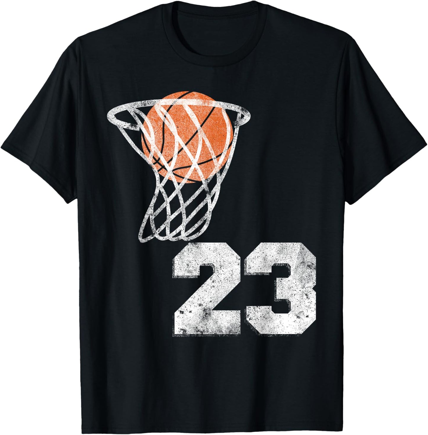 Vintage Basketball Jersey Number 23 Player Number T-Shirt - T-Shirt | Black