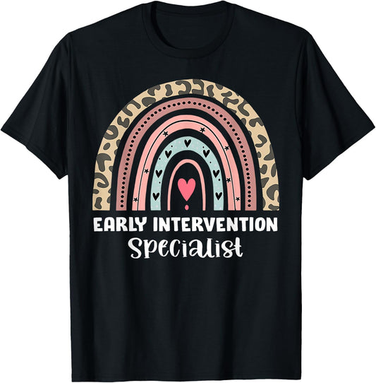 Rainbow Early Intervention Specialist Intervention Squad T-Shirt - T-Shirt | Black