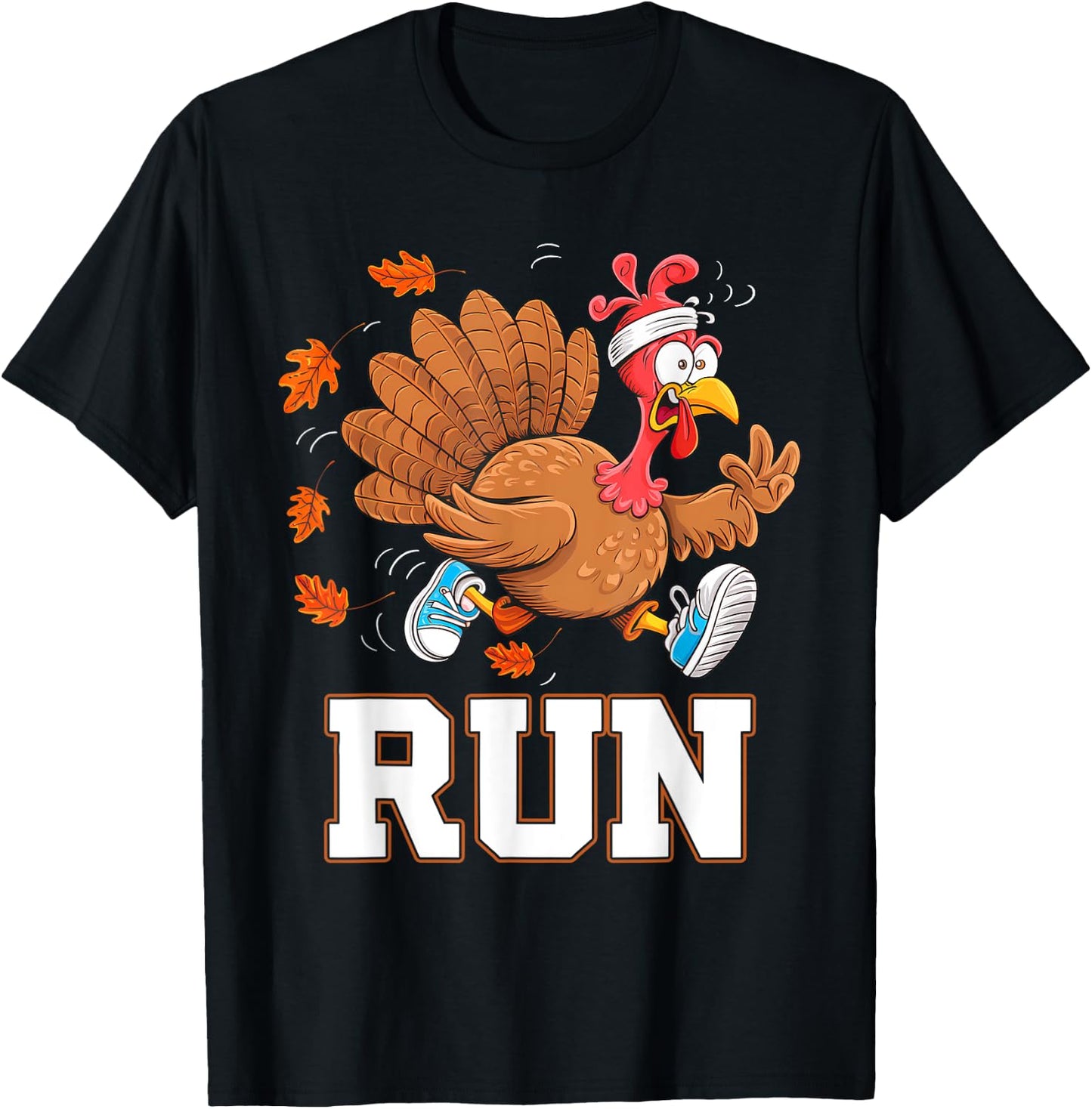 Turkey Run Thanksgiving Running Turkey Trot Costume T-Shirt - T-Shirt | Black
