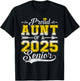 Proud Aunt of a 2025 Senior Graduate, Funny Vintage T-Shirt - T-Shirt | Black