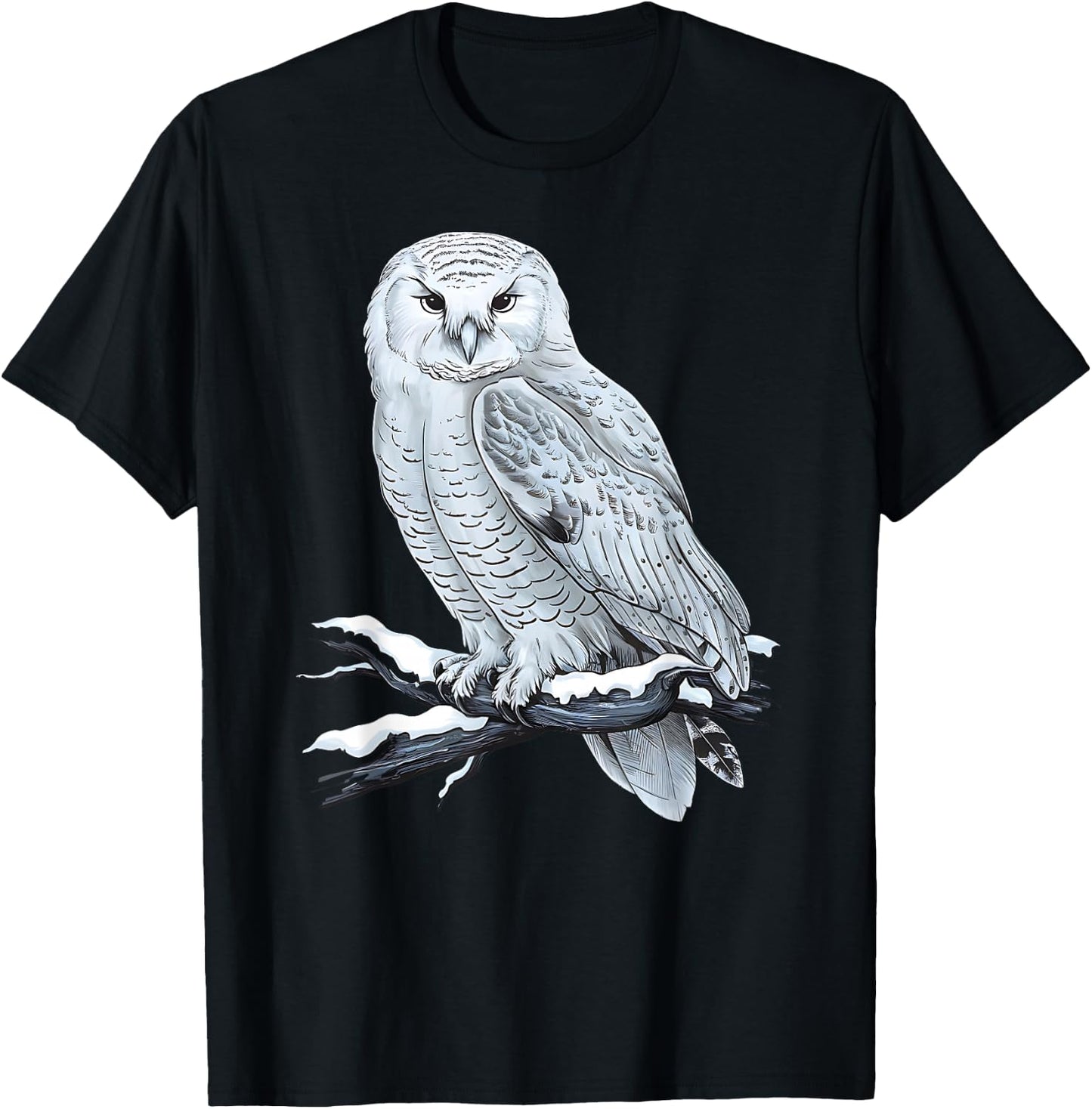 Snowy Owl Nature Winter Wildlife Art - Beautiful Snowy Owl T-Shirt - T-Shirt | Black