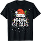 Mama Claus Christmas Lights Pajama Family Matching Gifts T-Shirt - T-Shirt | Black