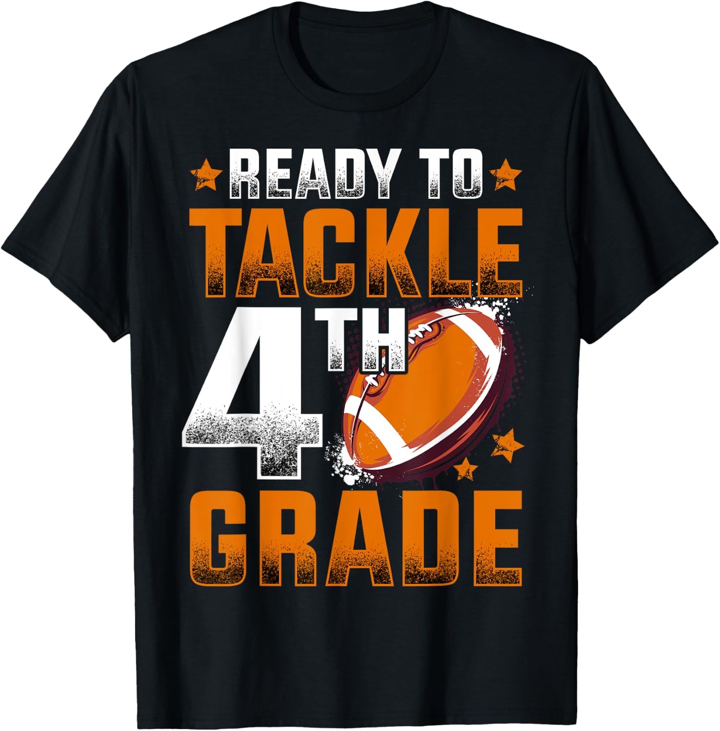 Ready To Tackle Fourth Grade Football First Day Of School T-Shirt - T-Shirt | Black