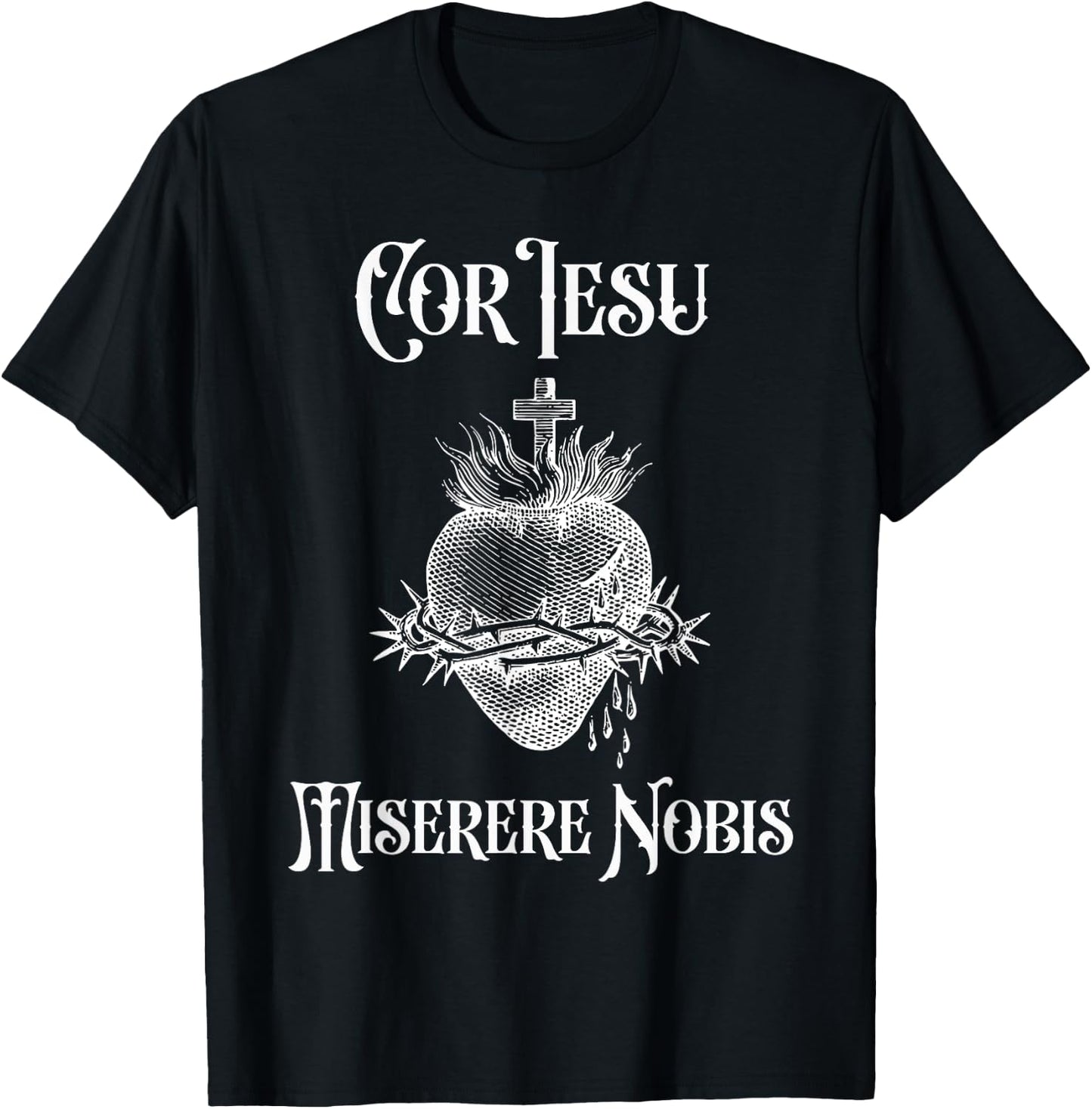 Jesus Sacred Heart Catholic Religious Christ Jesus Lover T-Shirt - T-Shirt | Black