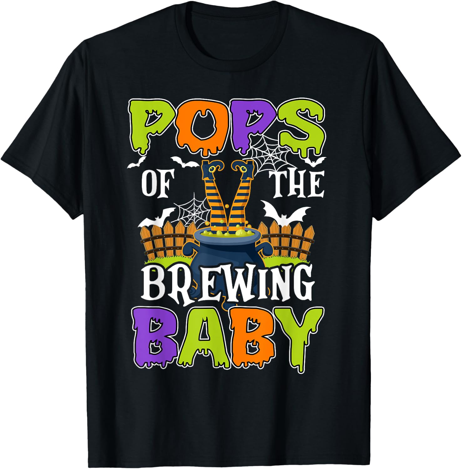 Pops Of The Brewing Baby Halloween Witch Baby Funny T-Shirt - T-Shirt | Black