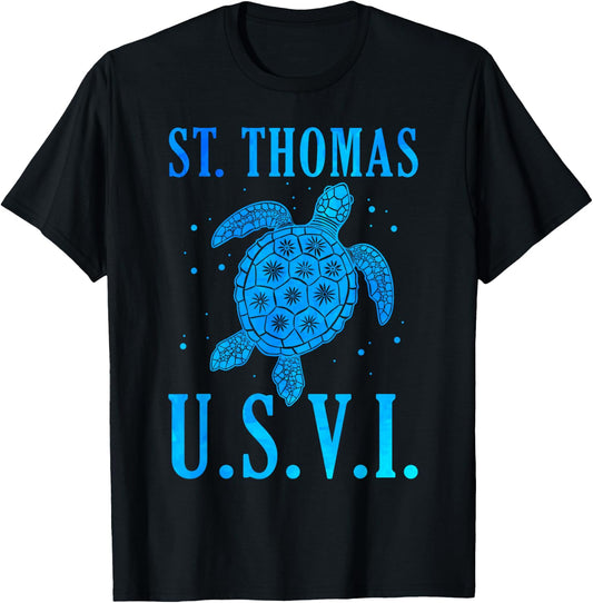 St. Thomas USVI Sea Turtle Beach Vacation Travel Women T-Shirt - T-Shirt | Black