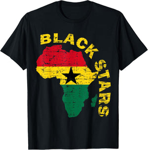 Blackstars of Ghana African soccer T-Shirt - T-Shirt | Black