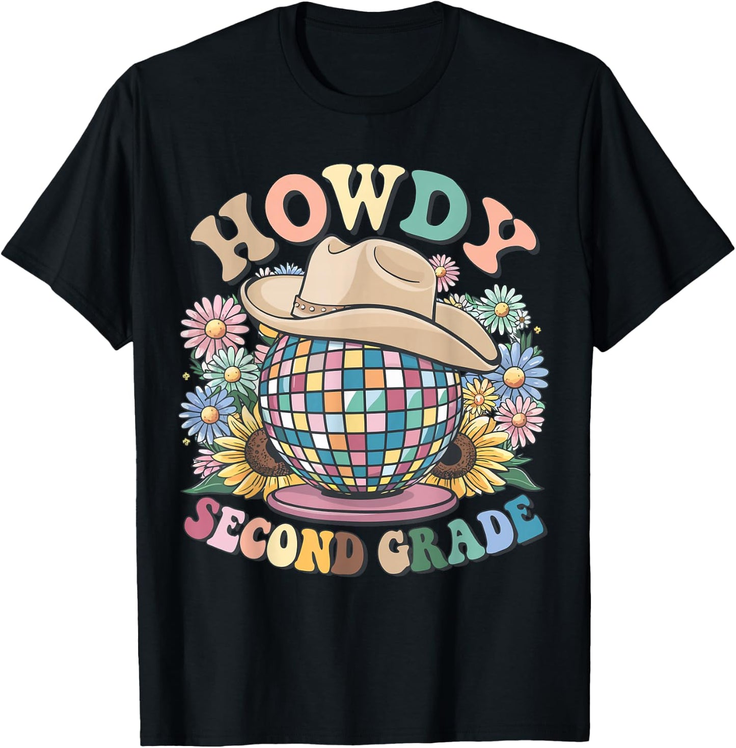Howdy Second Grade Cowgirl Western 2nd Grade Back to School T-Shirt - T-Shirt | Black