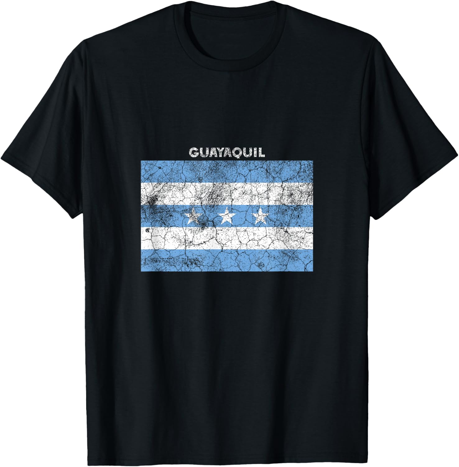 Vintage Guayaquil State Flag T-Shirt - T-Shirt | Black