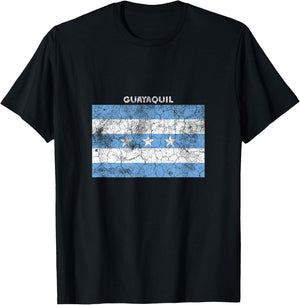 Vintage Guayaquil State Flag T-Shirt - T-Shirt | Black