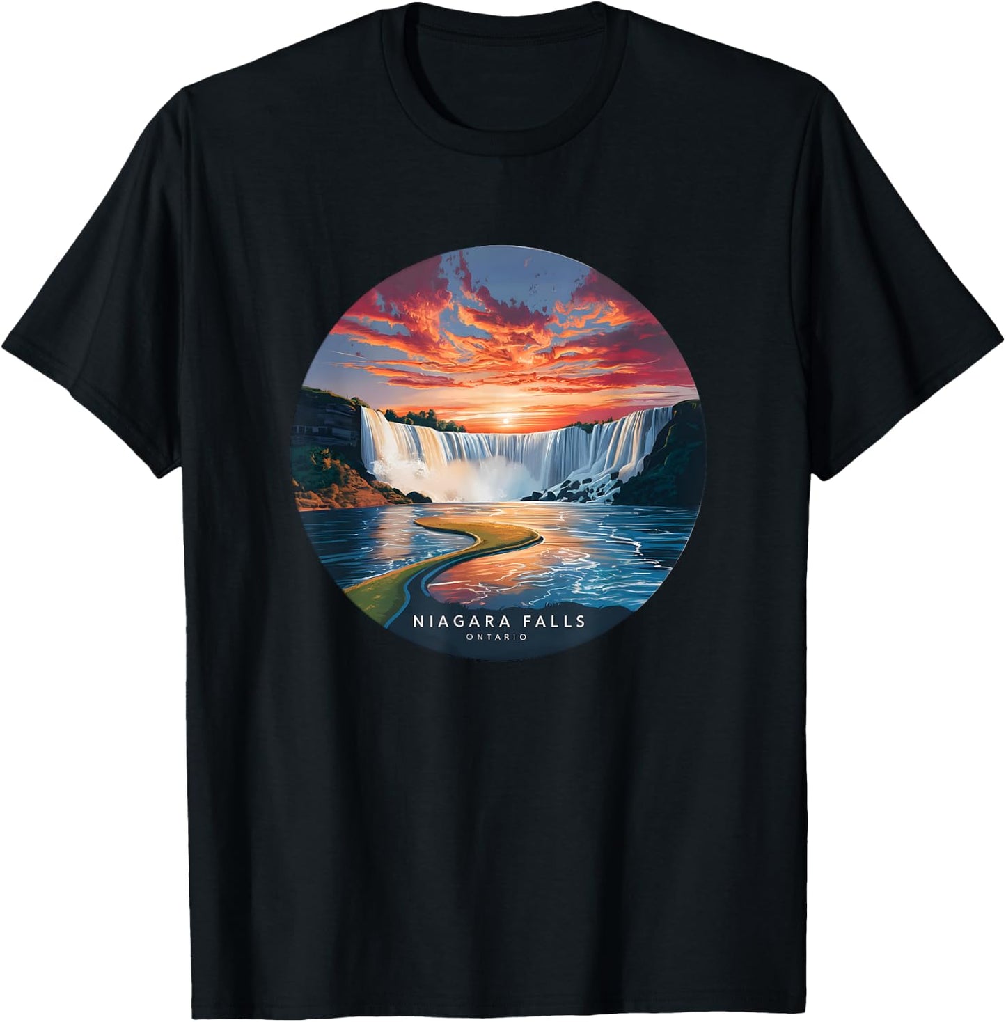 Niagara Falls Ontario Canada Sunset T-Shirt - T-Shirt | Black