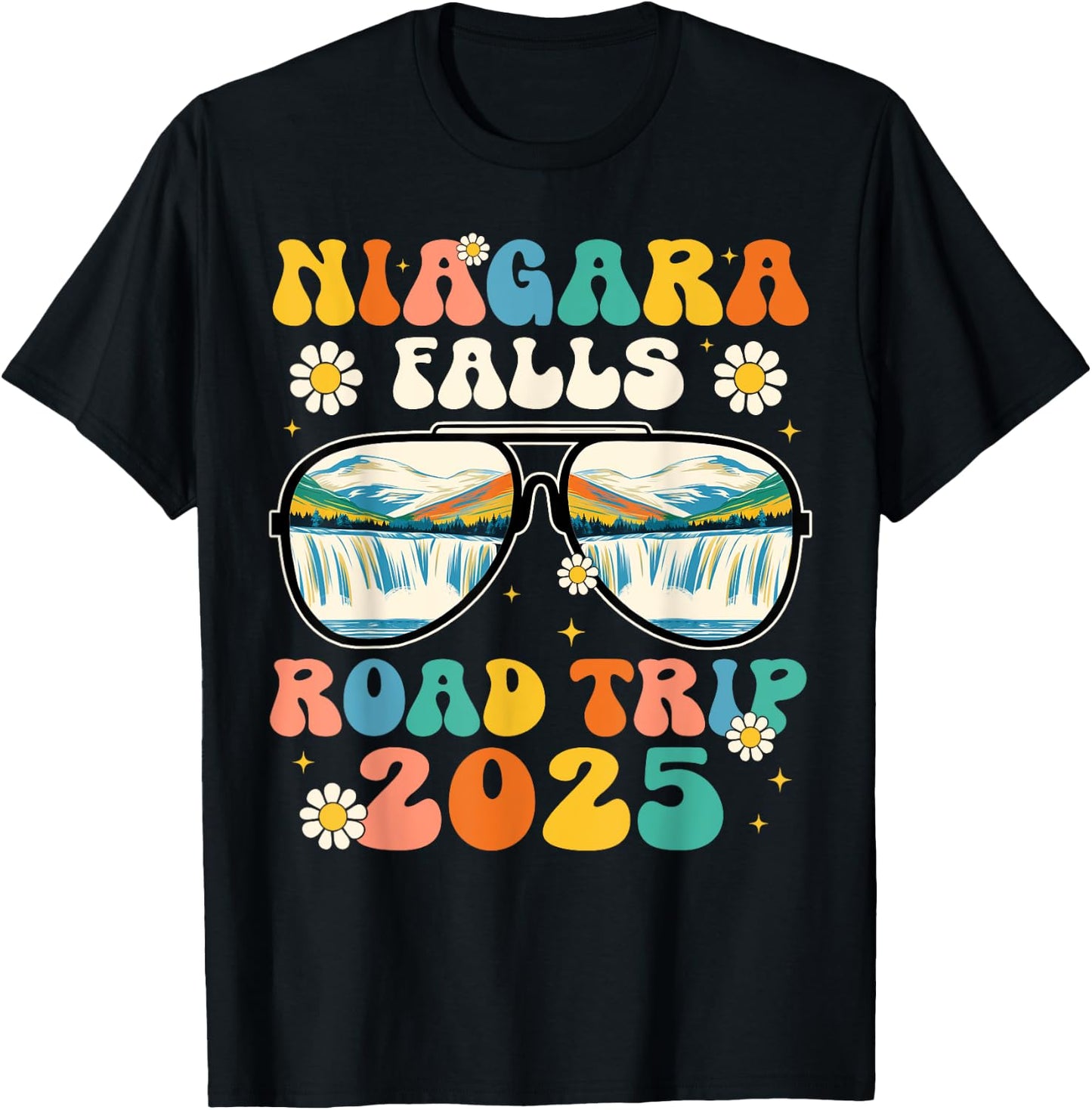 Niagara Falls Road Trip 2025 Sunglasses Family Vacation 2025 T-Shirt - T-Shirt | Black