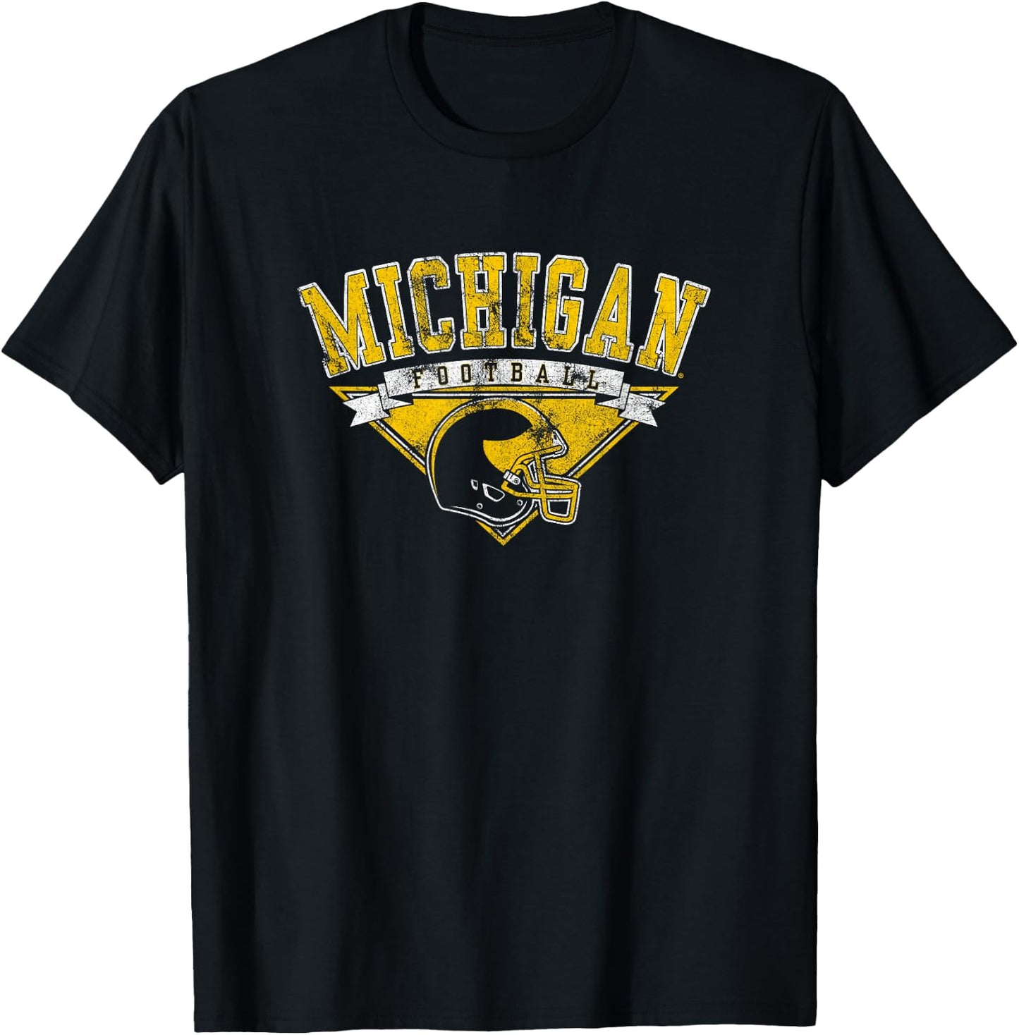 University of Michigan Wolverines U of M Football Helmet T-Shirt - T-Shirt | Black