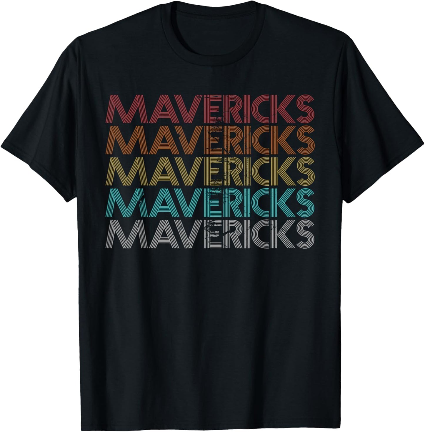 Mavericks Vintage Apparel Retro-Modern -Adult , Black, Small, Short Sleeve T-Shirt - T-Shirt | Black