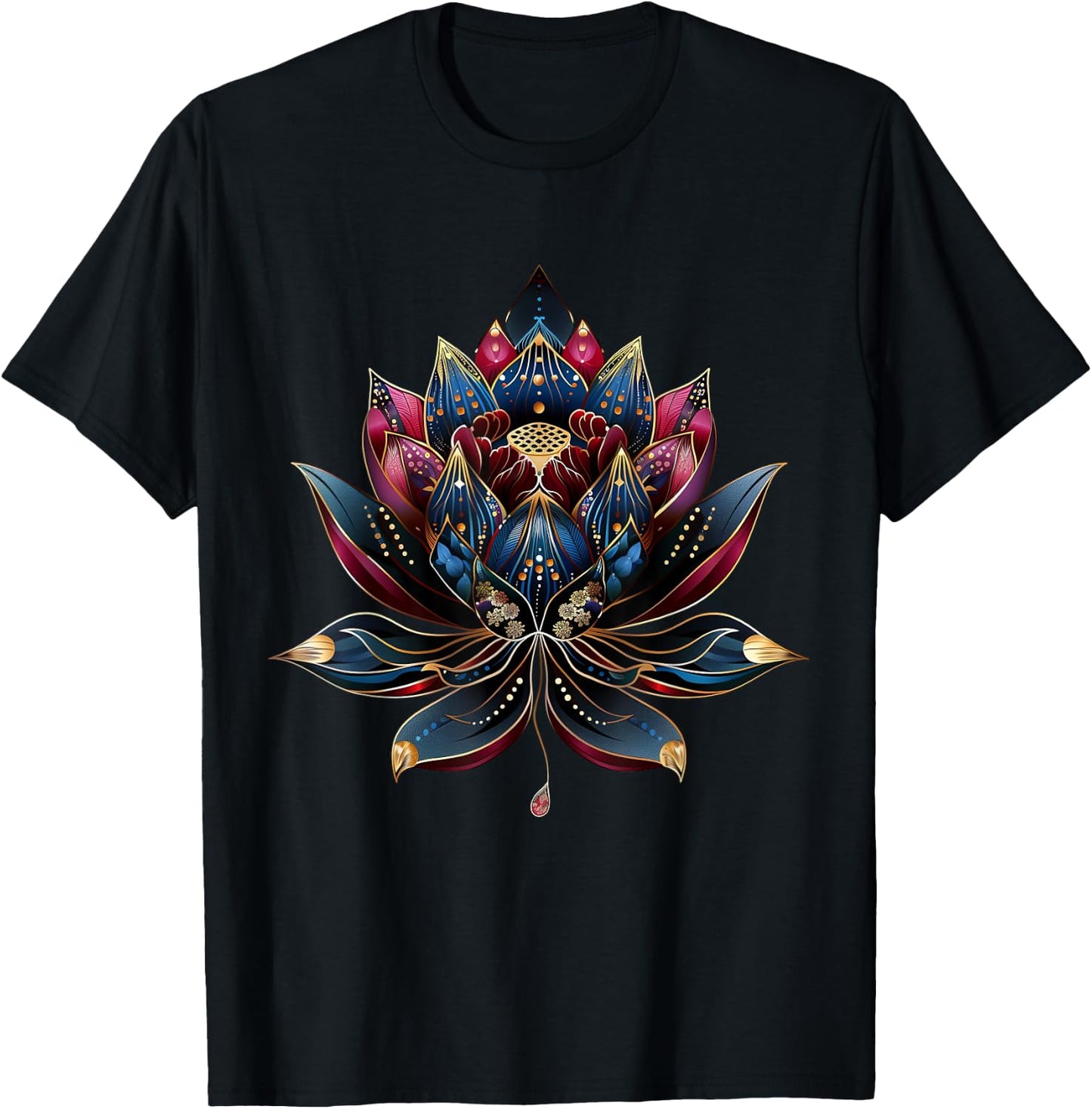Lotus Flower Vintage Japanese Zen Buddhist Buddhism Yoga T-Shirt - T-Shirt | Black