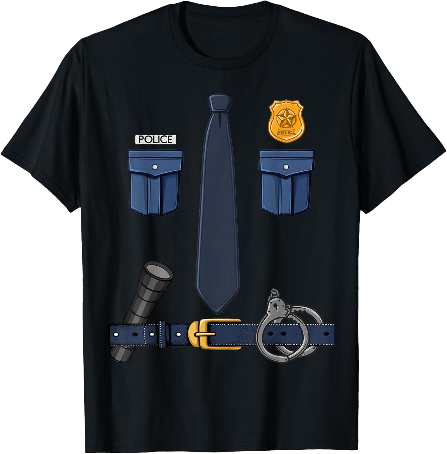 Funny Halloween Policeman Police Officer Costume T-Shirt - T-Shirt | Black