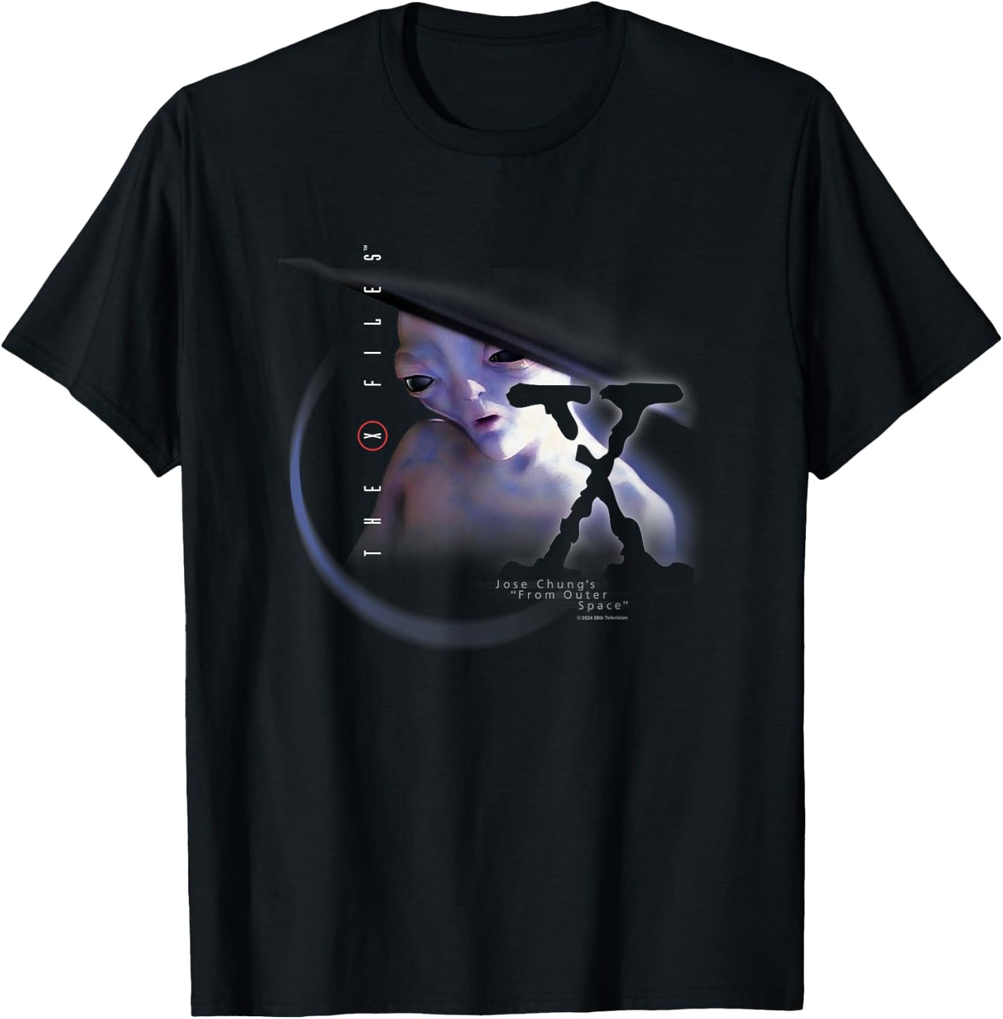 X-Files Jose Chung's From Outer Space Alien Big Chest Poster T-Shirt - T-Shirt | Black