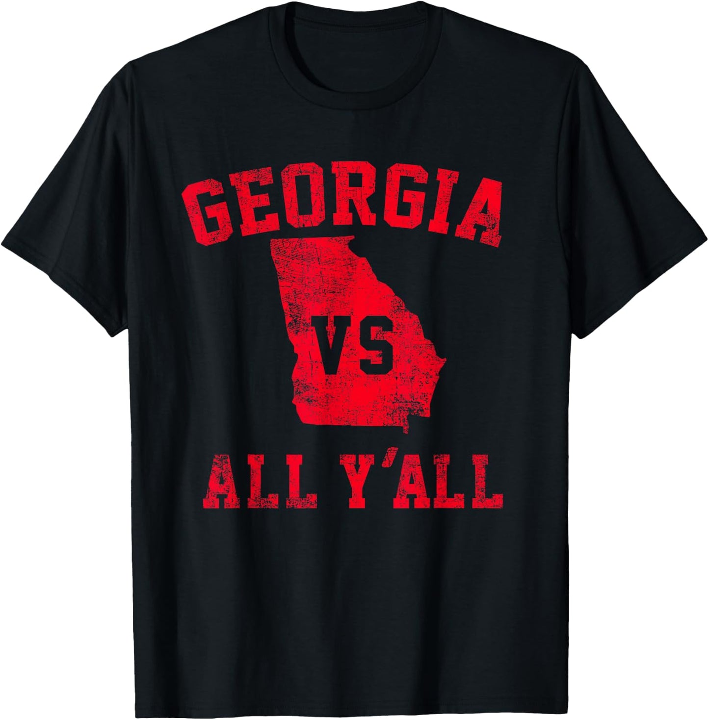 Georgia vs All Yall for Y'All Funny Georgia T-Shirt - T-Shirt | Black