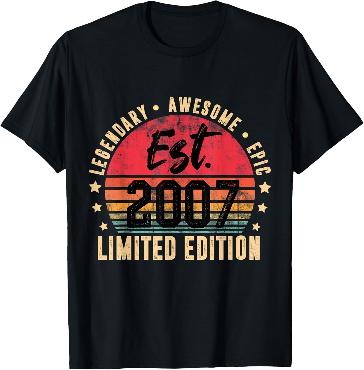 Est 2007 Limited Edition 17 Year Old Vintage 17th Birthday T-Shirt - T-Shirt | Black