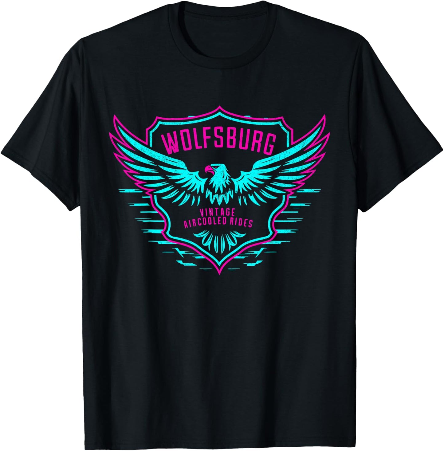 Retro Wolfsburg Germany Deutschland Vintage Air-Cooled Rides T-Shirt - T-Shirt | Black